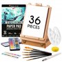 Set de Peinture Aquarelle 36 Pièces - Cadeau Kit d' Aquarelle pour débuter - Boite 2-en-1 Rangement et Chevalet