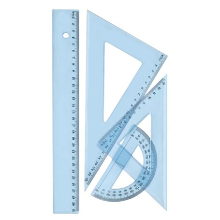 Wonday – Set de Traçage Géométrique Incassable 4 Pièces : Règle 30 cm