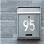 11 Grands chiffres autocollants (19 cm) et 6 lettres - Silver - Tout usage sur support lisse - Numéro de maison sur porte vitrée