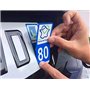 HADEXIA Autocollant Stickers Plaque d'immatriculation Auto Voiture 74 Croix de Savoie