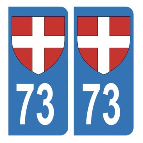 HADEXIA Autocollant Stickers Plaque d'immatriculation Auto Voiture 73 Croix de Savoie