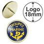Badgmania Pin's Doré 20mm Troupes De Marine - Ancre Jaune Logo 18mm Pins Bouton Epinglette