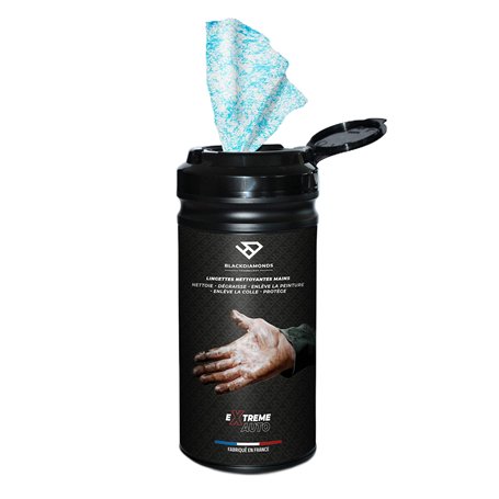 BlackDiamonds - Lingettes Nettoyantes pour MAINS et OUTILS - 5 Actions - Nettoie