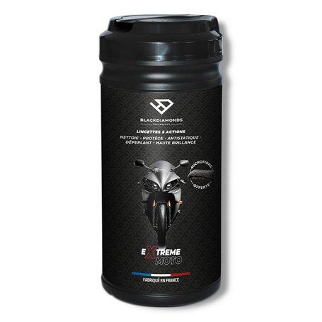 BlackDiamonds - Lingettes Nettoyantes pour MOTO - SCOOTER - 5 Actions - Nettoie