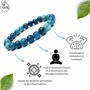 Felicidade Bracelet en Apatite bleue Pierres Naturelles Perles de 8mm Pierres Fines et Précieuses Bracelet Unisexe Bijoux Minéra