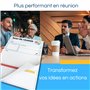 Bloc-notes suivi de réunion. Prise de notes visio et présentiel pour équipe. Format A5 avec 50 pages détachables. Outil Professi
