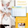 Bloc programme mensuel - planner A4 du mois pour travail, étude ou organisation familiale. Planificateur d'organisation en famil