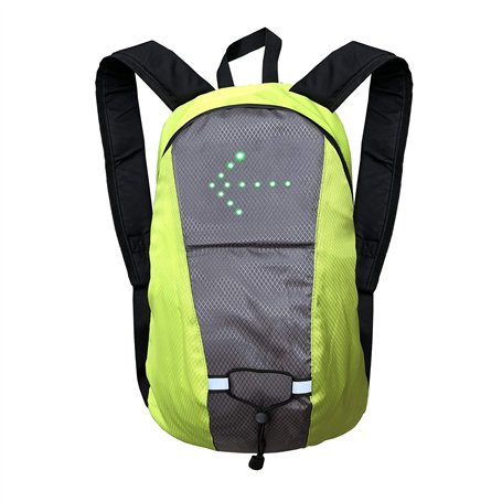 LEDWARNING Sac à dos 15L à Leds réfléchissant avec Signalisation de Direction pour Vélo et Trottinette. Télécommande et USB rech