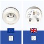 Adaptateur De Voyage France Vers Grande Bretagne GB / Angleterre / UK - Gamme Bulle- BB0165 - LTE Design - Leach Travel Europe