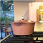 Cookut, Ma jolie cocotte rose avec poignée en céramique blanc et doré 4,5l - 24cm