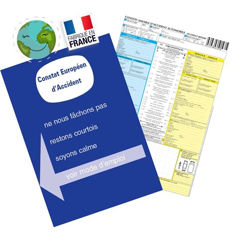 Constat Amiable Accident Européen ✯Fabrique en France✯ - Constat Amiable France Voiture - Feuille de Constat Homologué Toutes As