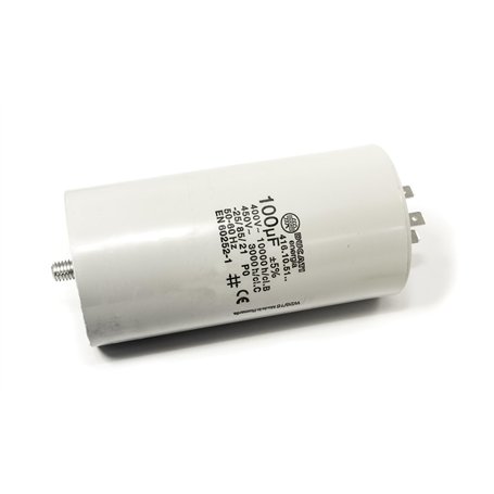 CONDENSATEUR PERMANENT 100 µF - Ø60x120mm - connexion à cosses - fabriqué en Europe