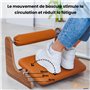 MSZERONE Repose-Pieds Bureau Réglable en Hauteur avec Support de Cheville, Repose-Pieds Ergonomique en Cuir Végétal Premium – Co