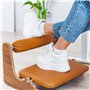 MSZERONE Repose-Pieds Bureau Réglable en Hauteur avec Support de Cheville, Repose-Pieds Ergonomique en Cuir Végétal Premium – Co