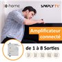 D-Home - Amplificateur TV TNT Intérieur 3 Sorties 28dB Connecté Filtré 4G-5G - Fonctionne avec App Mobile TV Finder pour Trouver