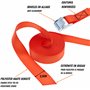LODD - 10 Sangles Bagagères à Griffe (1m à 6m) - Résistance 250kg - 4 Tailles et Couleurs pour Transport et arrimage de Bagages 