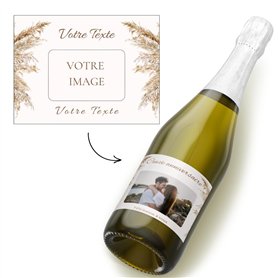 COUSIOTS Étiquettes champagne personnalisées pour bouteilles (lot de 6) - ajoutez votre photo et textes - étiquette personnalisé