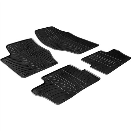 Gledring Set tapis de caoutchouc compatible avec Peugeot 307 2001- & 308 3/5 portes/SW 2007-2013 (T profil 4-pièces + clips de m