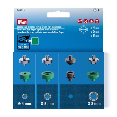Prym 673131 Jeu d'outils pour œillets avec rondelles Prym
