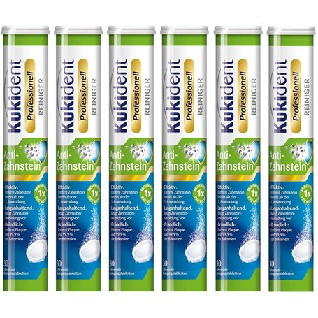 Kukident Professional Pierre à dents - 6 x 30 mm - Tablettes de nettoyage pour denture