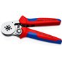 Knipex Pince à sertir auto-ajustable pour embouts de câble avec accès latéral chromée, avec gaines bi-matière 180 mm 97 55 04