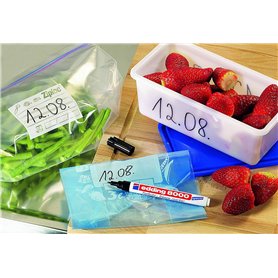 edding 8000 marqueur pour surgelés - noir - 1 marqueur résistant au gel - pointe ronde 1 mm - pour l'étiquetage des sacs et réci