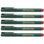 FABER-CASTELL Finepen 205006 Lot de 5 feutres à pointe fine 0