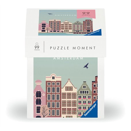 Ravensburger Puzzle Amsterdam 12001377 - Puzzle 99 pièces - pour Adultes et Enfants à partir de 14 Ans - Petit Puzzle Amsterdam