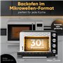 ProfiCook Mini-four 30L | Chaleur tournante + chaleur voûte et sole | avec tournebroche et pierre à pizza | 100°C - 230°C | avec