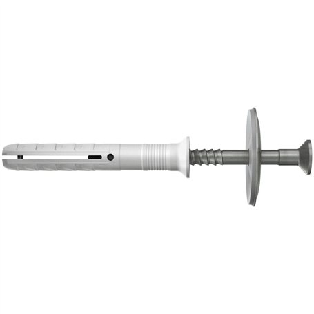 fischer - Cheville à frapper N 6x40/10 S D avec clou à tête fraisée en acier inoxydable A2 et rondelle/Boite de 50