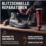 Langlauf Schuhbedarf Pâte de réparation pour chaussures et semelles I Kit de réparation pour talons (noir-brun) I Caoutchouc liq