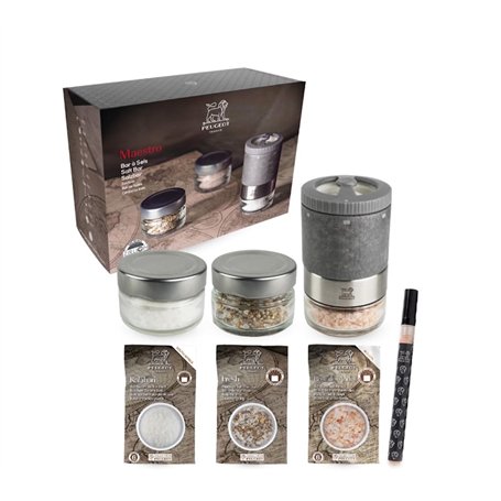 PEUGEOT - Bar À Sel Maestro - Moulin À Sel 10cm Réglage U'Select Z - 3 Sels Premium