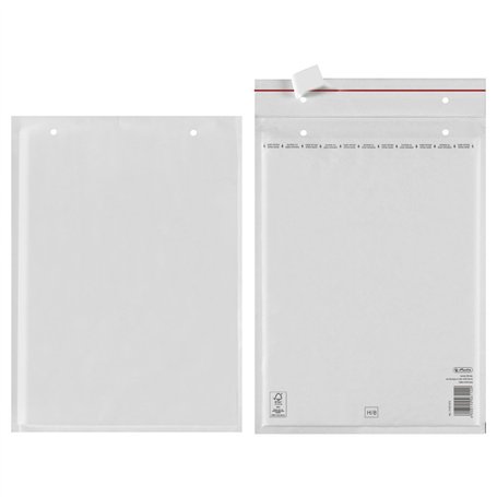 Herlitz 10917425 Lot de 2 enveloppes à bulles en papier FSC Mix Blanc 27 x 36 cm