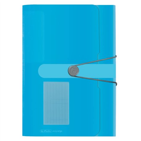Herlitz 11277944 Classeur à soufflets en polypropylène à 12 compartiments Bleu transparent