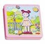 HABA 7392 - Boîte de Jeu magnétique Poupée Lilli à Habiller - 54 pièces magnétiques et 4 Fonds dans Une boîte métallique Robuste