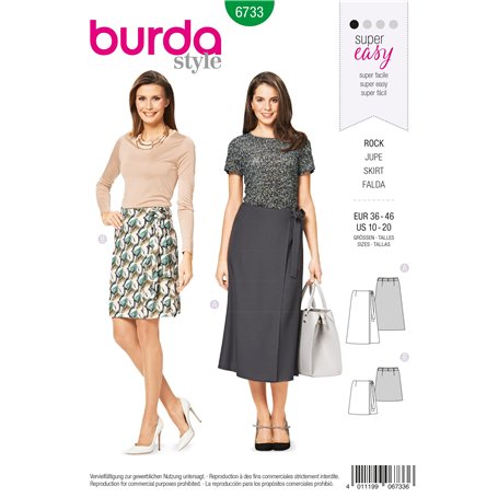 Burda 6733 Patron de Jupe Blanc