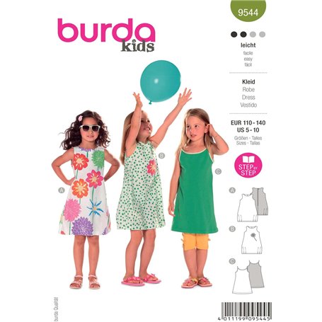 Burda B9544 Patron de Couture Robe 19 x 13 cm