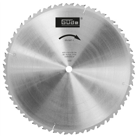 Güde 1858 - Lame de scie à bois de chauffage HM - 600 x 30 x 36Z - En carbure de tungstène