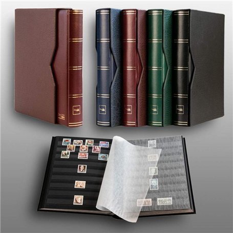 Prophila Album pour Timbres 60 Pages intérieur Noir étui de Protection Rouge