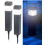 Bornes lumineuses solaires à LED avec capteur de luminosité - Carrées - x6 [Lunartec]