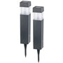 Bornes lumineuses solaires à LED avec capteur de luminosité - Carrées - x6 [Lunartec]