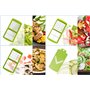 Genius Mandoline Nicer Dicer Smart 14en1 Multifunction Professionelle vert - Coupe-légumes avec Grilles de découpe + Poussoir, R