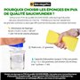 WSM – Pack de 2 Éponges Ultra Absorbantes | Absorbe Eau, Huile et Saleté | Nettoyage Sans Produits Chimiques | Élimine Poils et 