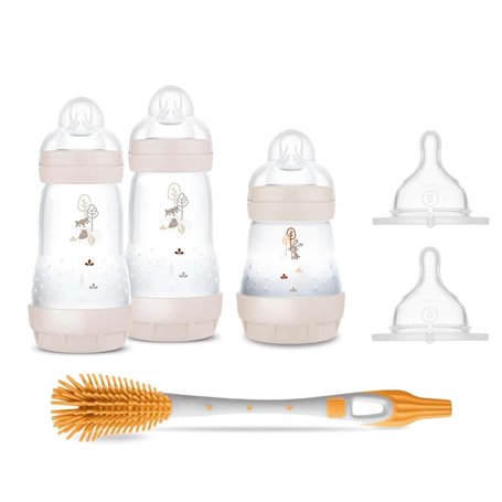 MAM Easy Start Lot de biberons anti-coliques pour nouveau-né MEGA 0+ à partir de la naissance auto-stérilisant avec tétines Skin