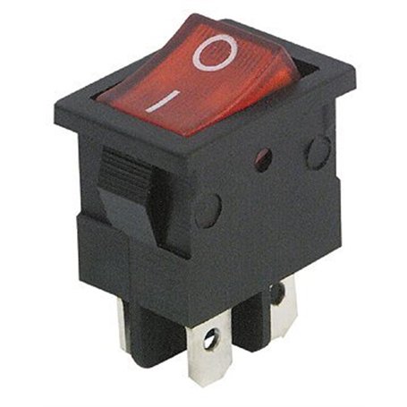 Mini-interrupteur à bascule - 4 pôles avec témoin lumineux rouge - Environ 250 V - 6