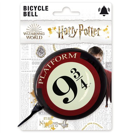 Logoshirt®Harry Potter - Poudlard Express - Quai 9 3/4 I Sonnette vélo Grande Ø 80 mm I Cloche vélo Rétro I en Acier Solide I De