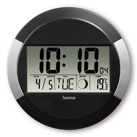 Hama Horloge Murale Numérique (Pendule Radio-pilotée DCF