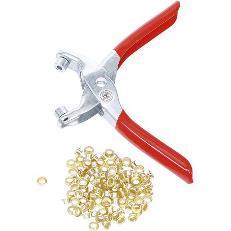 BGS Diy 75830 | Pince à œillets avec 100 œillets ronds | 4