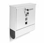 Relaxdays 10018448 Boîte aux lettre avec compartiment pour journaux fenêtre 2 clés acier inoxydable