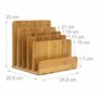 Relaxdays 10019131 Porte-lettres porte-courriers en bambou Casier porte-documents/organiseur de bureau en bois range-documents t